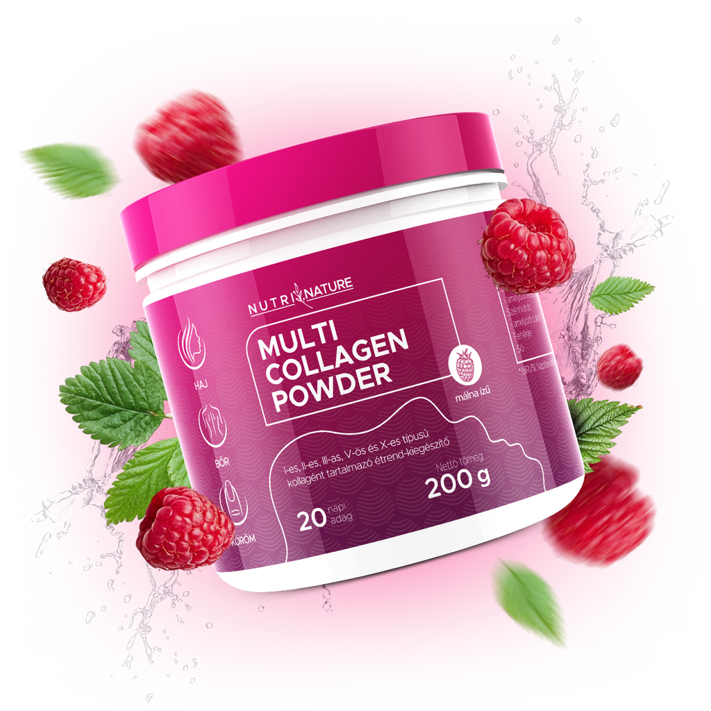Multi kollagén por (málna) | 200g
