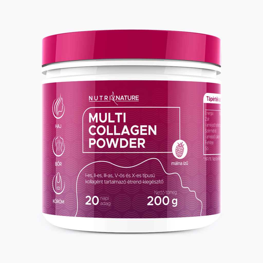 Multi kollagén por (málna) | 200g